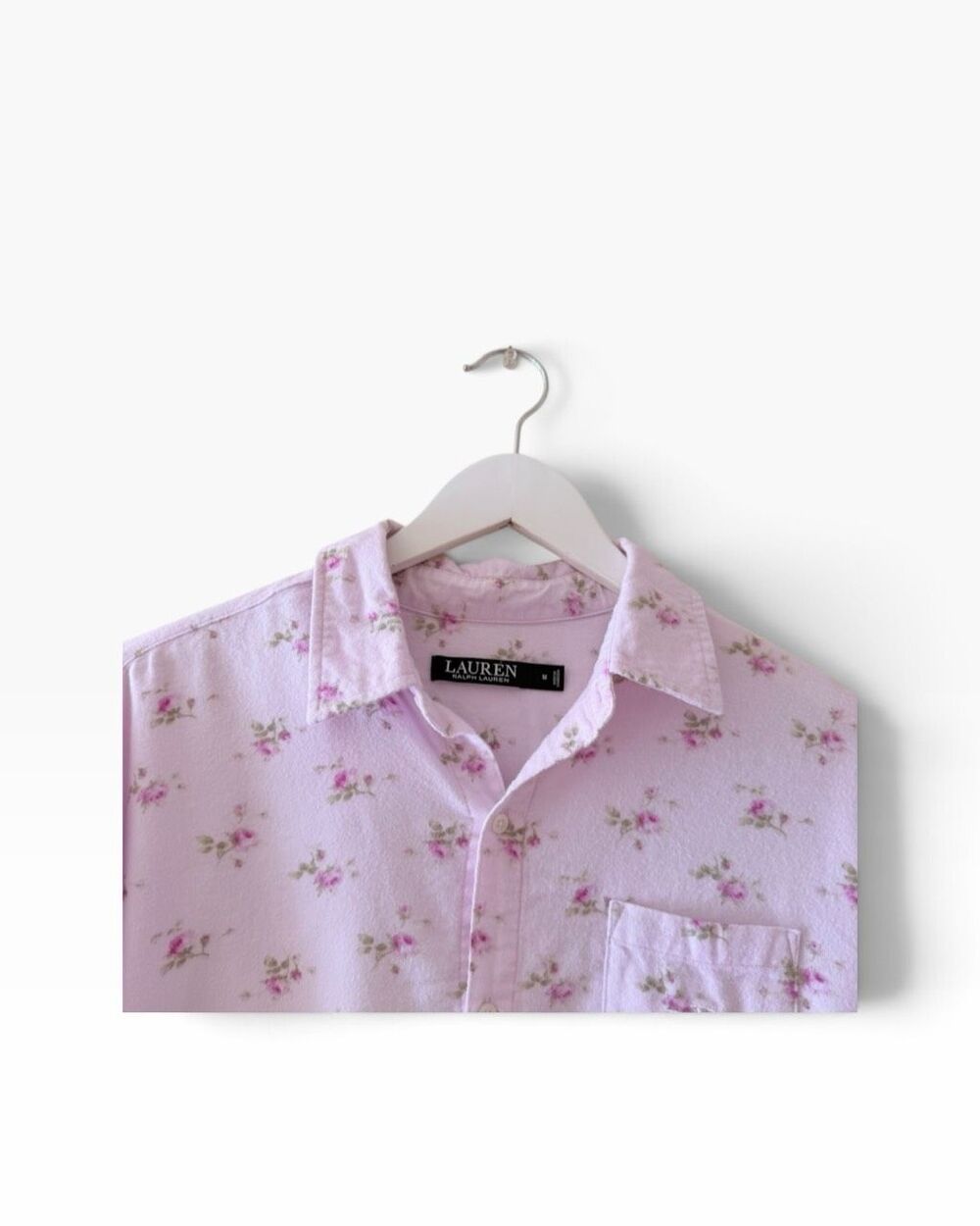 Lauren Ralph Lauren Ditsy floral lavender Embroidered logo Pajama Set SZ M - Picture 3 of 15